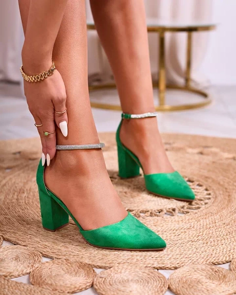 Royalfashion Grün Damen Zirkonia Pumps Britica