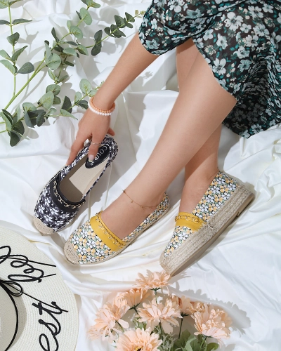 Schwarze Espadrilles mit Blumenmuster Azzaxi- Footwear