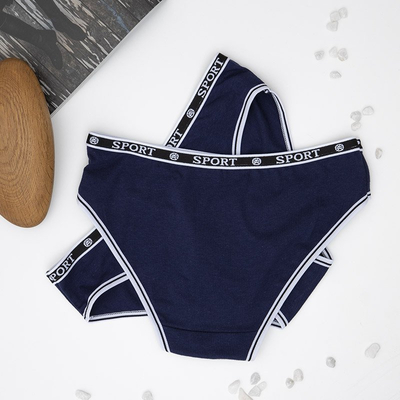 Marineblaue Slips für Damen 2 / Pack - Unterwäsche