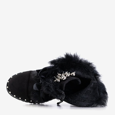 Schwarze Arbeiterinnen mit Fell Minuf - Schuhe