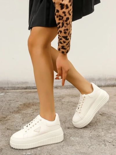 Royalfashion Damen Plattform Sportsneaker mit Alcape-Druck
