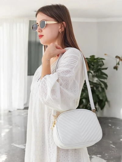Royalfashion Oval kleine Damenhandtasche aus Öko-Leder