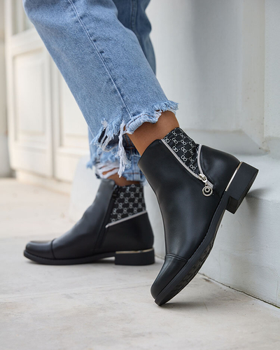 Royalfashion Schwarz Damenstiefel a'la sztyblety Orlaa