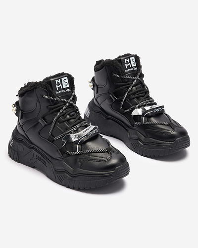 Schwarze Sneaker mit Pommie-Isolierung - Schuhe