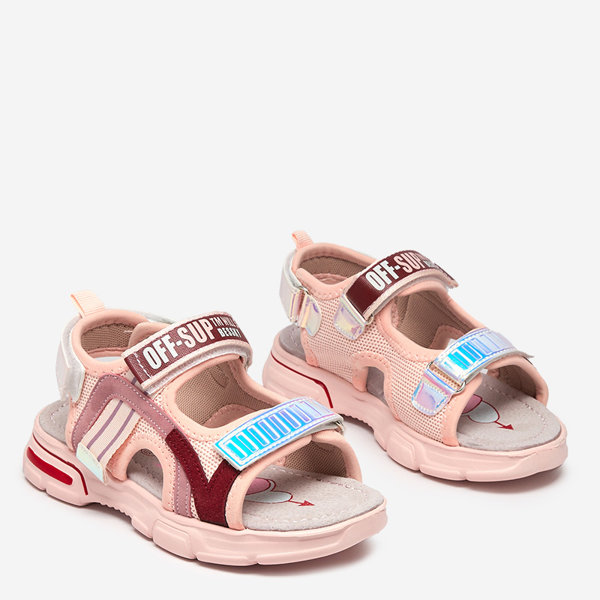 Pinke Mädchensandalen mit holografischen Einsätzen von Heilol - Footwear