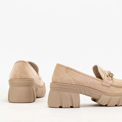 OUTLET Öko-Wildlederschuhe für Damen in Beige Elavis - Schuhe