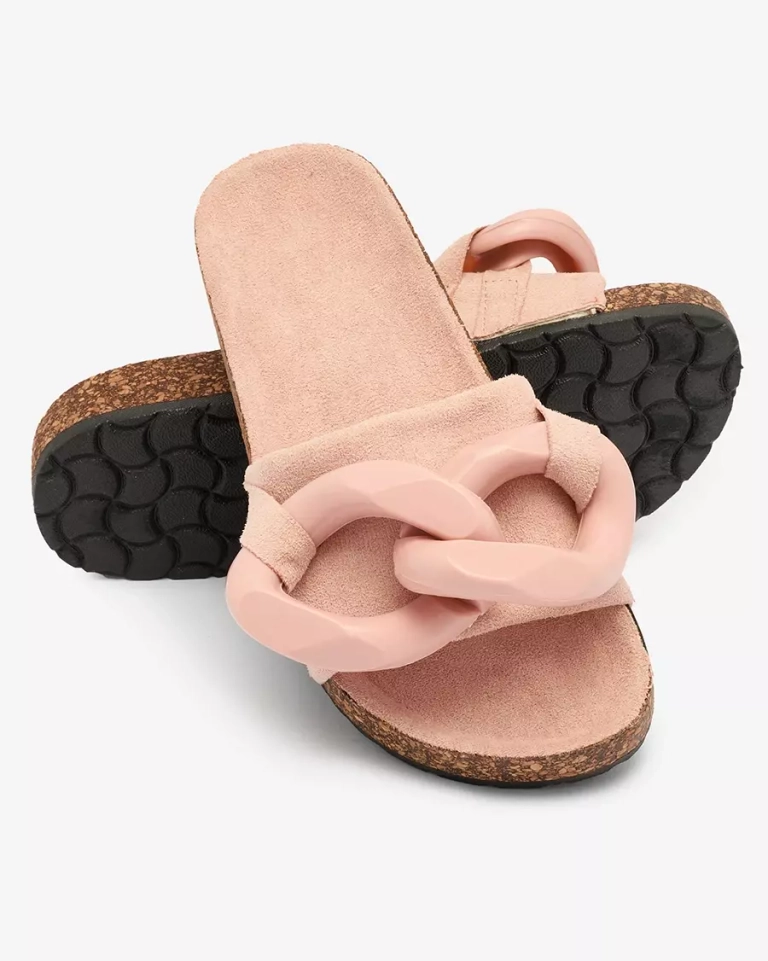 Royalfashion Damen Flip-Flops mit Kunststoffkette in rosa Opixi