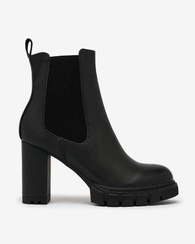 Royalfashion Schwarze Damenstiefel mit hohem Absatz Seihay