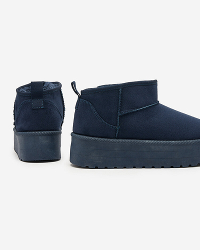 Royalfashion Marineblaue kurze Damenstiefel a'la Schneestiefel Teritsi