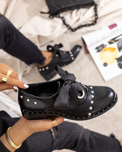 OUTLET Schwarze Damenschuhe mit dekorativen Jets Finorie - Footwear