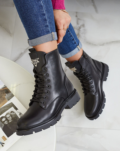 Royalfashion Чорні жіночі високі черевики Stepurba