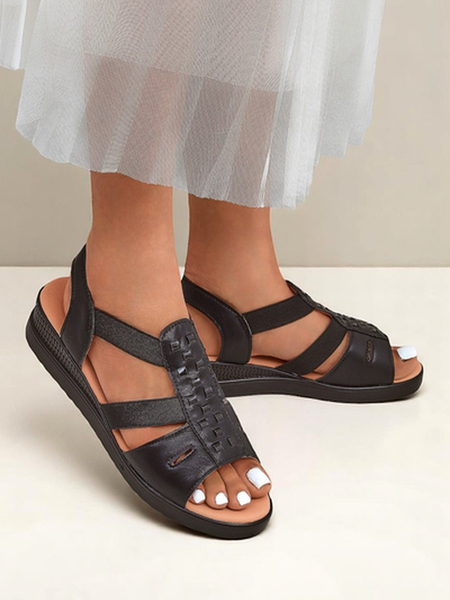 Royalfashion Damensandalen mit niedrigem Keilabsatz Sora