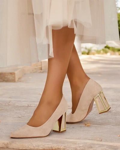 Royalfashion Damen Pumps mit dekorativem Absatz Badilla