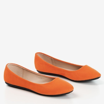 OUTLET Orangefarbene Marius Damenballerinas aus Öko-Wildleder - Schuhe