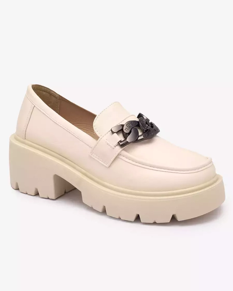 OUTLET Damen Mokassins in Creme Farbe Lopolla- Footwear