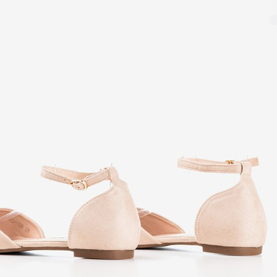 Beige Ballerina-Schuhe mit Mosla-Spitzspitze - Schuhe 1