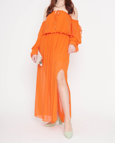 Orangefarbenes spanisches Maxikleid für Damen - Kleidung
