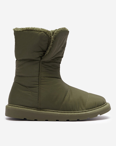 Dunkelgrüne Damenstiefel a'la Schneestiefel Kalioli Footwear