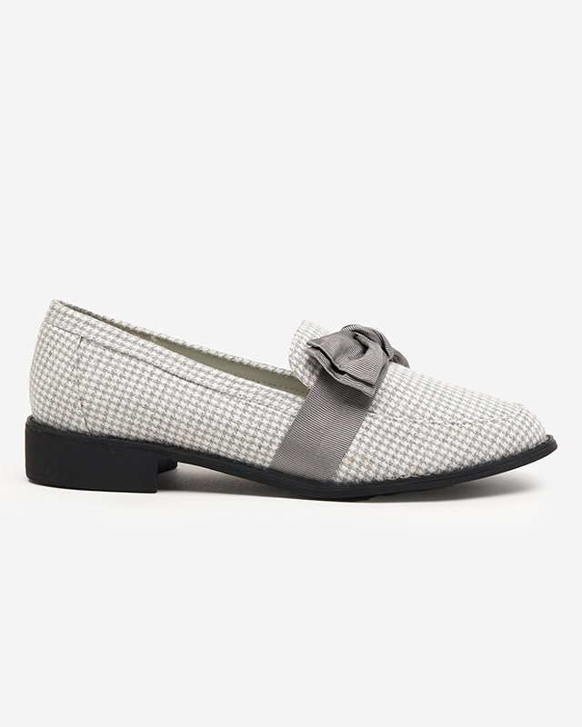 OUTLET Lukisto Hahnentritt-Loafer für Damen in Grau und Weiß - Schuhe