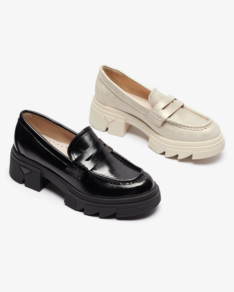 Gold Damen Öko-Leder Mokassins Sepop- Footwear