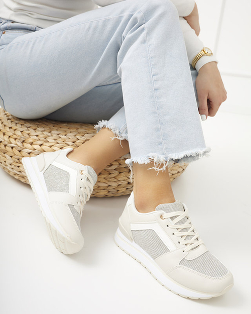 OUTLET Бежеві жіночі спортивні кросівки з блиском Berilan - Взуття