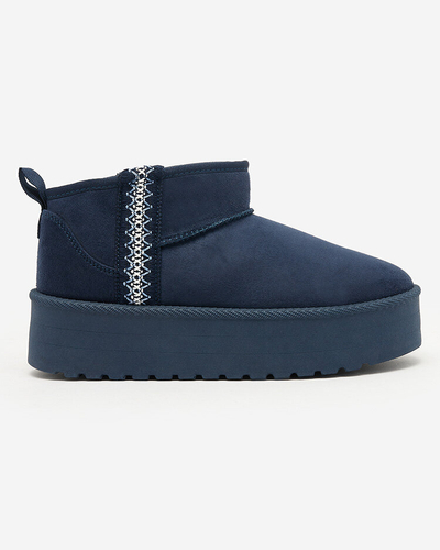 Royalfashion Hellbraune Damenschuhe a'la Schneestiefel mit Ornament Parisela