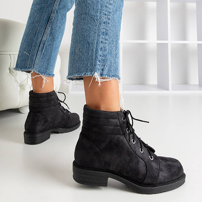 Schwarze Frauentaschen mit dekorativem Abrieb Tusyon - Schuhe