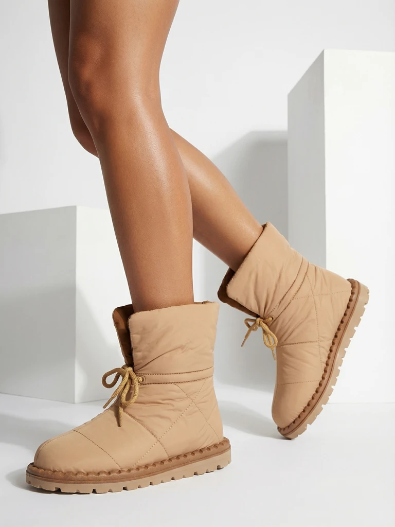 Royalfashion Damen Schlupf-Schneestiefel in braun Nevonsis