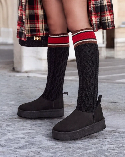 Royalfashion Damen Schneestiefel-Stiefel mit einem sockenähnlichen Schaft Kokumi