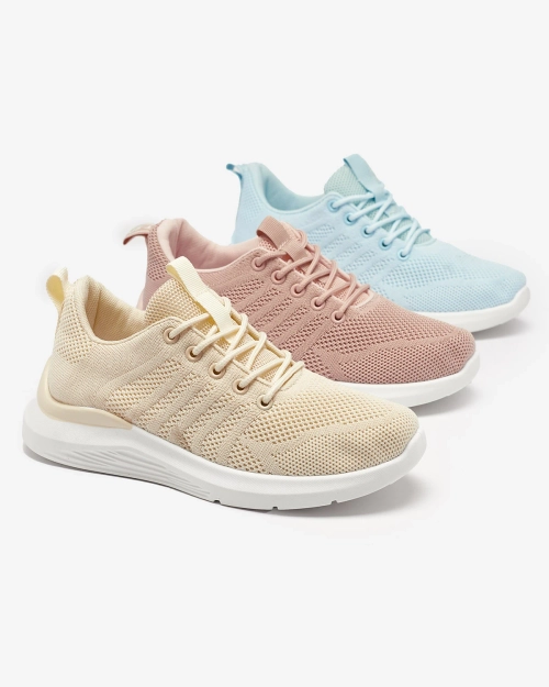 Кремові жіночі тканинні спортивні кросівки Bofia - Взуття