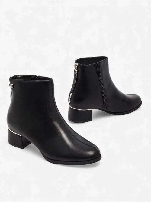 Жіночі ботильйони з екошкіри на підборах-стовпчику Arshinea