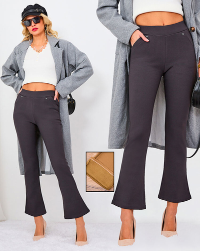 Royalfashion Schwarz Damen Öko-Leder-Leggings a'la bells