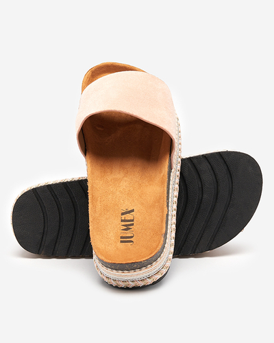 Öko-Wildleder-Sandalen für Damen in Pink Kiccori- Footwear