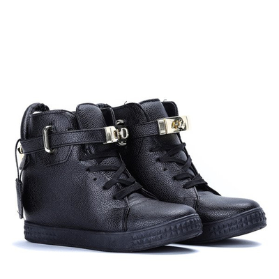 Schwarze Turnschuhe auf einem Denney-Indoor-Keil - Schuhe 1