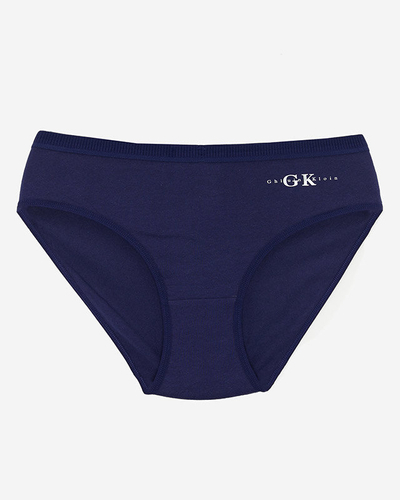 Marineblauer Damenslip aus Baumwolle mit der Aufschrift - Underwear