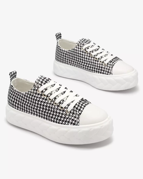 Royalfashion Чорно-білі жіночі кеди в пепіт Aderin