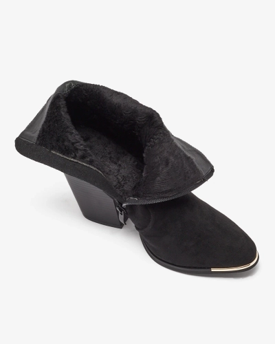 Royalfashion Schwarzer isolierter Damenstiefel Diva Charms