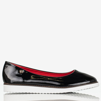 Schwarz und rot lackierte Damenballerinas Mersbels - Footwear
