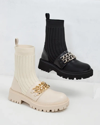 Royalfashion Elegante Damenstiefel mit Ornament Olluf