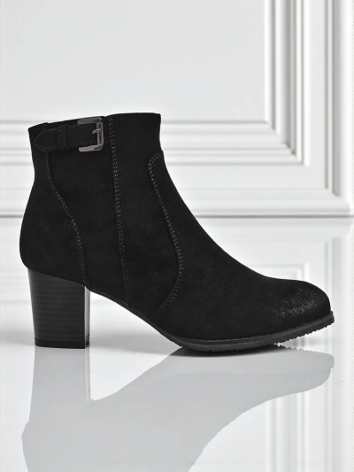 Damen Stiefeletten aus Eco-Wildleder mit Absatz Crimson Dusk