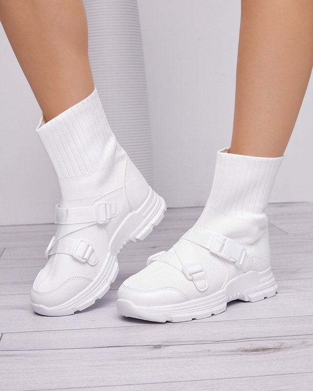 Weiße High-Top-Sneaker für Damen mit Cerini-Verzierung - Schuhe