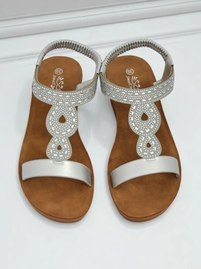 Royalfashion Damen Keilsandalen mit Zirkonia Agaya