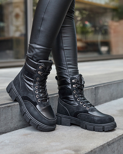 Schwarzer isolierter Damenstiefel Kasemi- Footwear