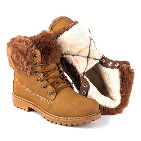 Tim braune Stiefel mit Pelzbesatz - Schuhe