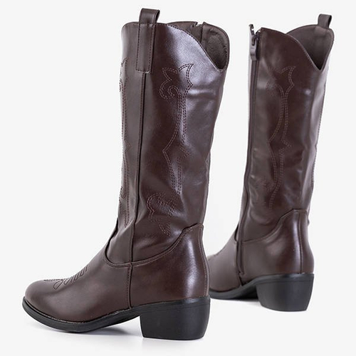 Коричневі жіночі черевики з еко-шкіри Peitra - Взуття