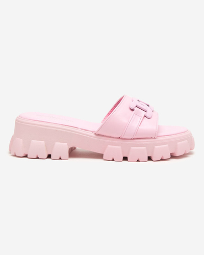 OUTLET Violette Damenhausschuhe auf dicker Sohle Inza-Shoes
