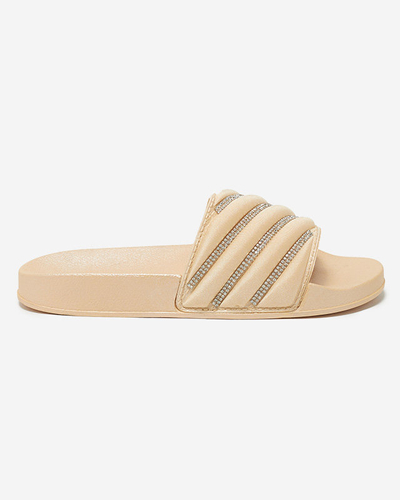 Beige Damen Flip-Flops mit Zirkonen Erikis - Schuhe