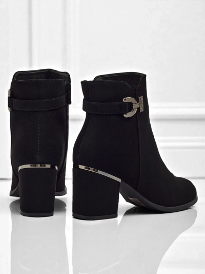 Damen Stiefeletten aus Öko-Leder mit Blockabsatz Ruvina