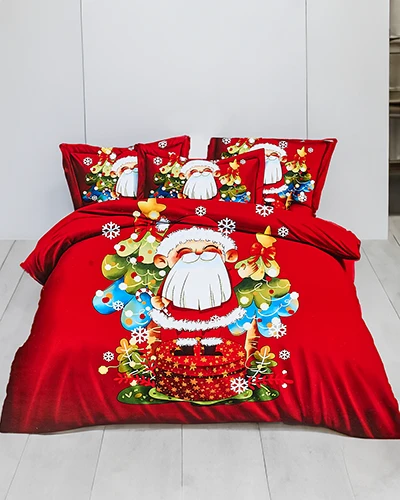 Різдвяний комплект постільної білизни Royalfashion 160x200 3-шматковий набір