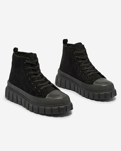 Schwarzer Damen-Schnürstiefel a'la sneakers Netara - Footwear